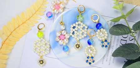 Beadpark DIY flower pearl earrings
