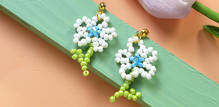 Beadpark DIY flower seed beads earrings