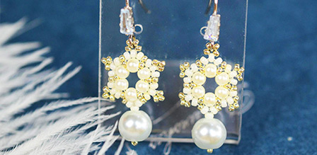 Beadpark DIY Pure White Earrings with Pearl