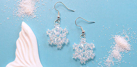 Beadpark DIY beaded snowflake earrings with glass beads
